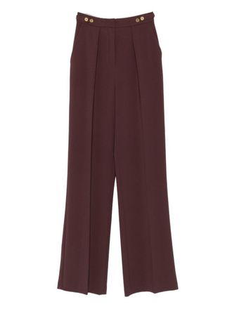 Elisabetta Franchi Burgundy Casual High-Waist Trousers