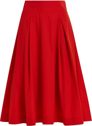 Essentiel Hosanna midi skirt - women - EcoVero Viscose (LENZING)/Polyester/Recycled Polyester - 36 - Red