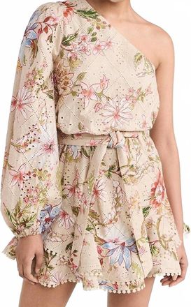 Hemant & Nandita Short Dress With Belt In Beige