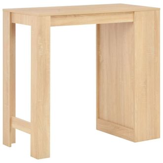 Berkfield Home Beautiful Bar Table with Shelf Oak 110x50x103 cm in Light Brown | Size: 110 x 50 x 103 cm