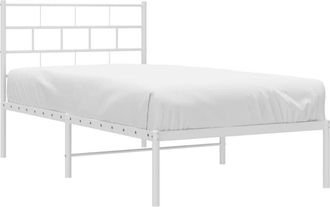 vidaXL Estructura cama sin colchón con cabecero metal blanco 90x190 cm vidaXL
