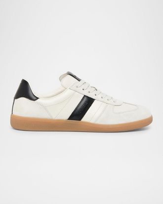 Tom Ford Men & apos;s T-Bar Leather & Suede Low-Top Sneakers