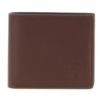 Brunello Cucinelli Cartera de Piel Lisa - Accessories - Hombre - Marr&oacute;n - ONE SIZE