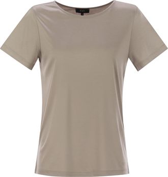 Fay Jersey T -shirt met boot halslijn