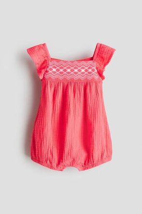 H&M Cotton Romper Suit in Raspberry Pink at Nordstrom, Size Newborn