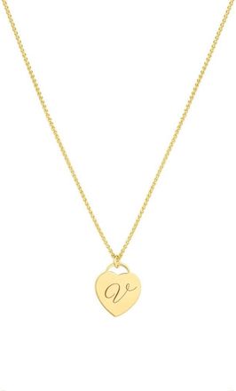 Set & Stones Alice Initial Heart Pendant Necklace in Gold/v at Nordstrom