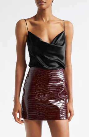L'agence Calista Cowl Neck Silk Camisole in Black at Nordstrom, Size Large