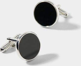 Le 31 Mens Circular onyx cufflinks
