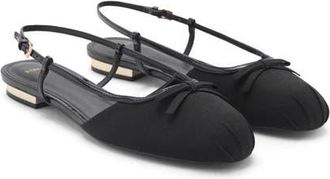 Mango Slingback Ballet Flat in Black at Nordstrom, Size 6.5Us