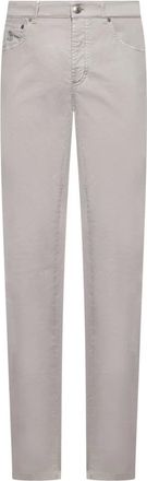 Brunello Cucinelli Brunello Cucinelli, Chinos, male, Gray, Size: 2XL Italian Fit Beige Cotton Gabardine Pants