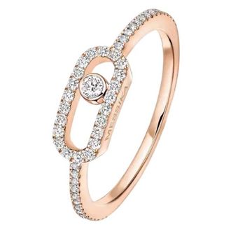 Messika Move Uno 18k Rose Gold Diamond Ring, Size 49