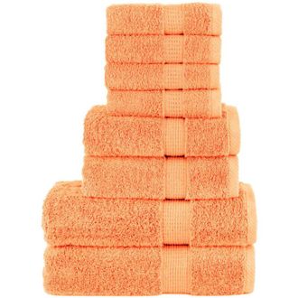 vidaXL Juego De Toallas Premium Solund 8 Unidades Naranja 600 Gsm Vidaxl