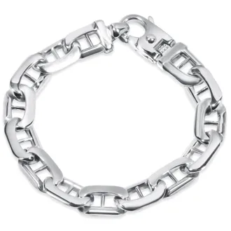 Pompeii3 Mens Marine 14k Gold (60gram) or Platinum (112gram) 12mm Link Bracelet 8.5