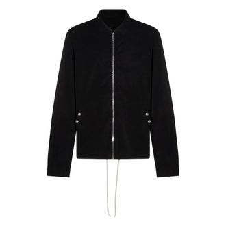 Rick Owens Light Jackets, male, Black, Size: 2XL Zip-up Cotton Jacket