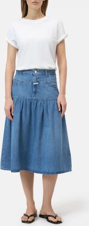 Closed Balloon Denim Skirt In Mid Blue