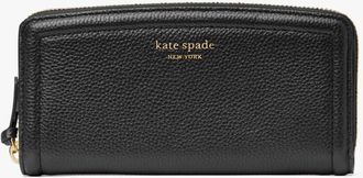Kate Spade New York Womens Knott Slim Continental Wallet - Black Leather - One Size