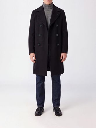 Tagliatore Knee-Length Double-Breasted Wool Coat with Peak Lapels