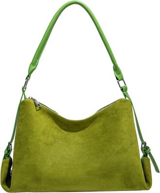 Generic PU Leather Frosted Shoulder Bag All-Match Underarm Bag Commute Handbag (Green)