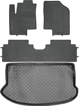 OEM Juego De Alfombrillas De Goma Para Coche Y Alfombrilla Para Maletero Para Hyundai Ix20 Minivan (2010-2018)