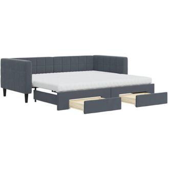 vidaXL Vidaxl - Sof&aacute; Cama Nido Con Cajones Terciopelo Gris Oscuro 90x190 Cm