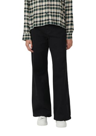 s.Oliver Weite Jeans S.OLIVER, Damen, Gr. 38, L&auml;nge 32, anthrazit, Denim/Jeans, Obermaterial: 98% Baumwolle, 2% Elasthan, unifarben, weit kn&ouml;chellang, Jeans We