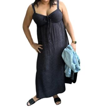 Saltwater Luxe Shale Mini Dot Tank Midi Dress In Black
