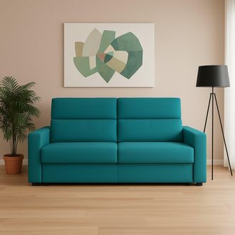 Dmora Sof&aacute; Fijo 2 Plazas Con Chaiselongue, Desenfundable, Hidr&oacute;fugo, Hecho En Italia, Lavable, 200x95x100h Cm Azul