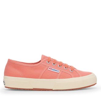 Superga Unisex 2750 Cotu Classic Vegan Sportschoenen voor volwassenen (Oranje Stof/Wit)