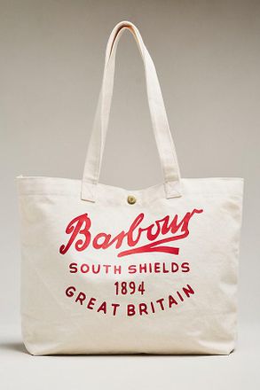 Barbour Script Cotton Canvas Tote Bag