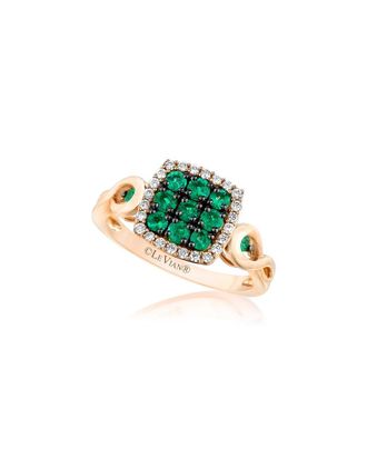 Le Vian 14K Rose Gold 0.59 ct. tw. Diamond & Emerald Ring