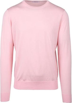 People of Shibuya Pink Crewneck Cotton Silk Linen Sweater