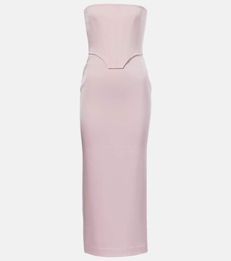 Alex Perry Draped crêpe satin corset dress