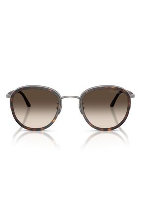A|X Armani Exchange 49mm Small Phantos Sunglasses in Matte Gunmetal /Brown Grey at Nordstrom