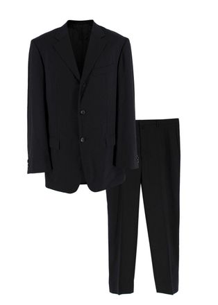 Jil Sander Black Single Breasted Wool Blend Suit Size XL
