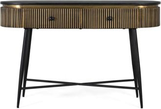 Giner&Colomer Consola con tapa de madera forrada en l&aacute;minas de bronce