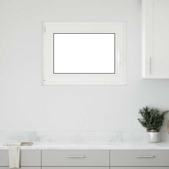 Berkfield Home Basement Window RISOR 80x50 cm Tilt&Turn DIN Left White