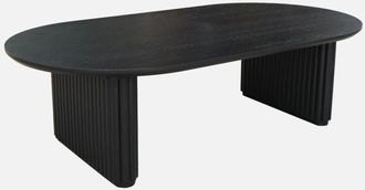 Sweeek Mesa De Centro Ovalada De Madera De Hevea Con Chapa De Roble