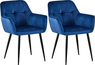 Clp Clp - Set De 2 Sillas De Sal&oacute;n Emia En Terciopelo Azul