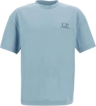 C.P. Company Cotton Logo T-Shirt - Heren - T-shirts - Blauw - S - Katoen - Tops