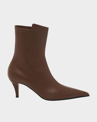Alexander McQueen Leather Zip Stiletto Ankle Boots