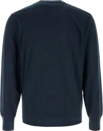 Tom Ford T-shirt met halflange hals - Heren - Truien - Blauw - Maat: XL Katoen