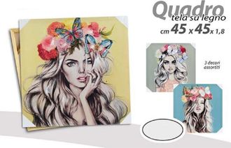 Trade Shop Trade Shop - Quadro Quadretto Decorativo 45x45x1,8 Cm Tela Su Legno Deluxe Decori Ass 831751