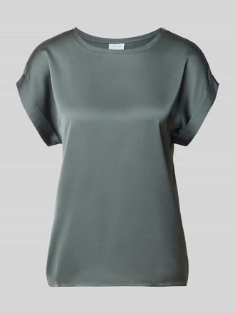 Vila T-Shirt aus Satin mit Rundhalsausschnitt Modell ELLETTE in Petrol, Gr&ouml;&szlig;e 34