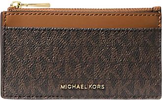 Michael Kors Compacte Jet Set Pasjeshouder Portemonnee - Dames - Portefeuilles - Bruin - ONE Size - Katoen - Accessoires