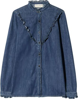 Nili Lotan Marcela blouse met ruches - Blauw