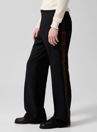 Wales Bonner Mens Brown stripe bootcut tuxedo pant
