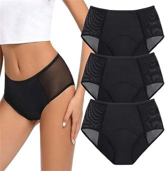 Generic ComfyGuard Leak-Proof Panties, High Waist Leak-Proof Underwear for Women Over 60 (XXL,3PCS-G) Black