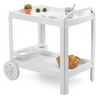 Dmora Dmora Chariot Alimentaire &Agrave; Roulettes, Made In Italy, 53 X 74 X 73 Cm, Couleur Blanc