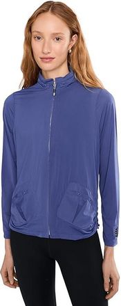 Jamie Sadock Sunsense 35 SPF Lightweight Full Zip Jacket Womens Coat Slate : 2XL, Spandex/Nylon