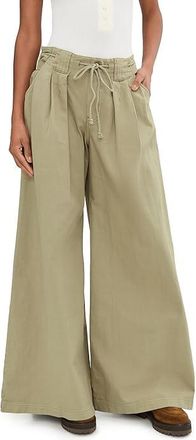 Free People Julien Wide Leg Chino Womens Clothing Chinchilla : MD (Womens 8-10), Cotton